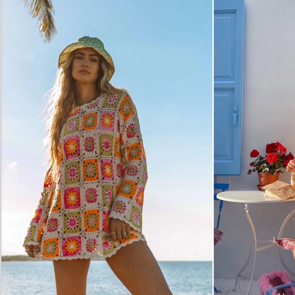 Show Me Your MuMu Colorful Crochet Mini Dress